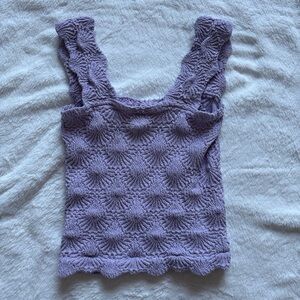 Free People Lavender Textured Tank Top